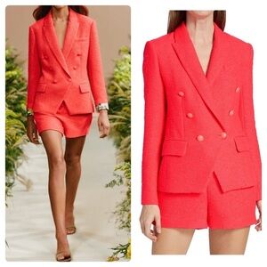 L'Agence Kenzie Tweed Double Breasted Blazer Jacket